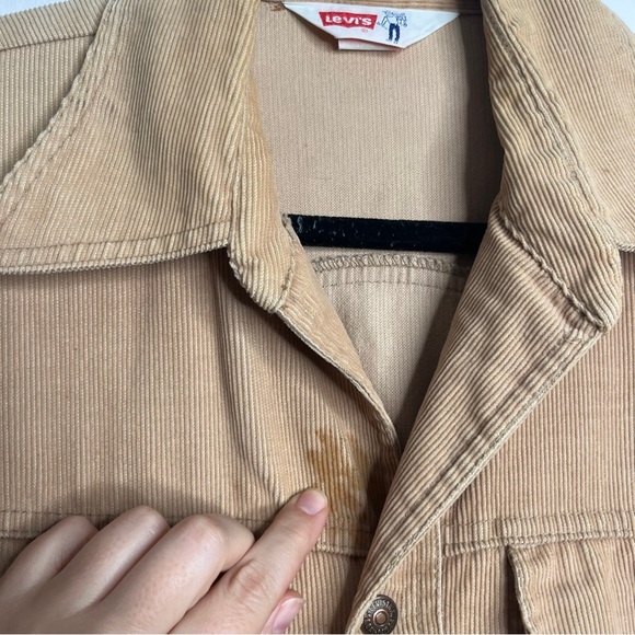 Vintage 70s Levi's Tan Corduroy Shirt Jacket Western Worn Men's Medium - Picture 13 of 13